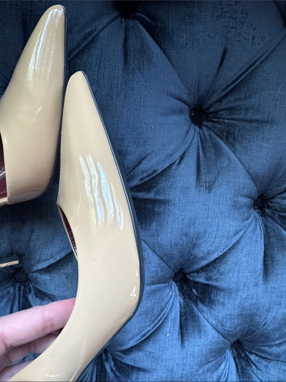 Celine Patent Nude Pointed-Toe Slingback Pumps - Women - Picture 5 of 10